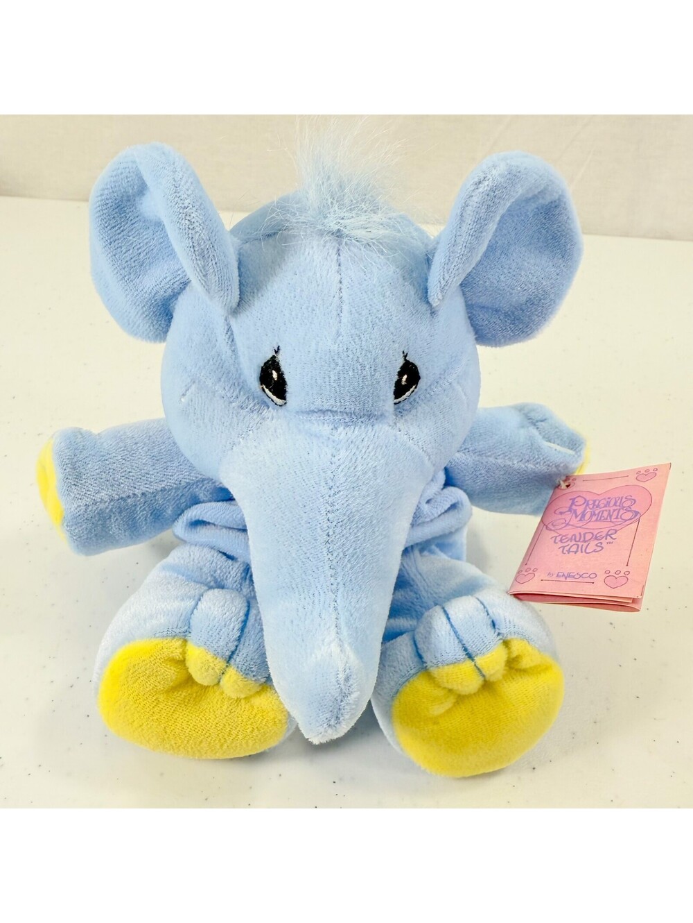 1997 Enesco Precious Moments Tender Tails Plush Light Blue Elephant NWT 358320